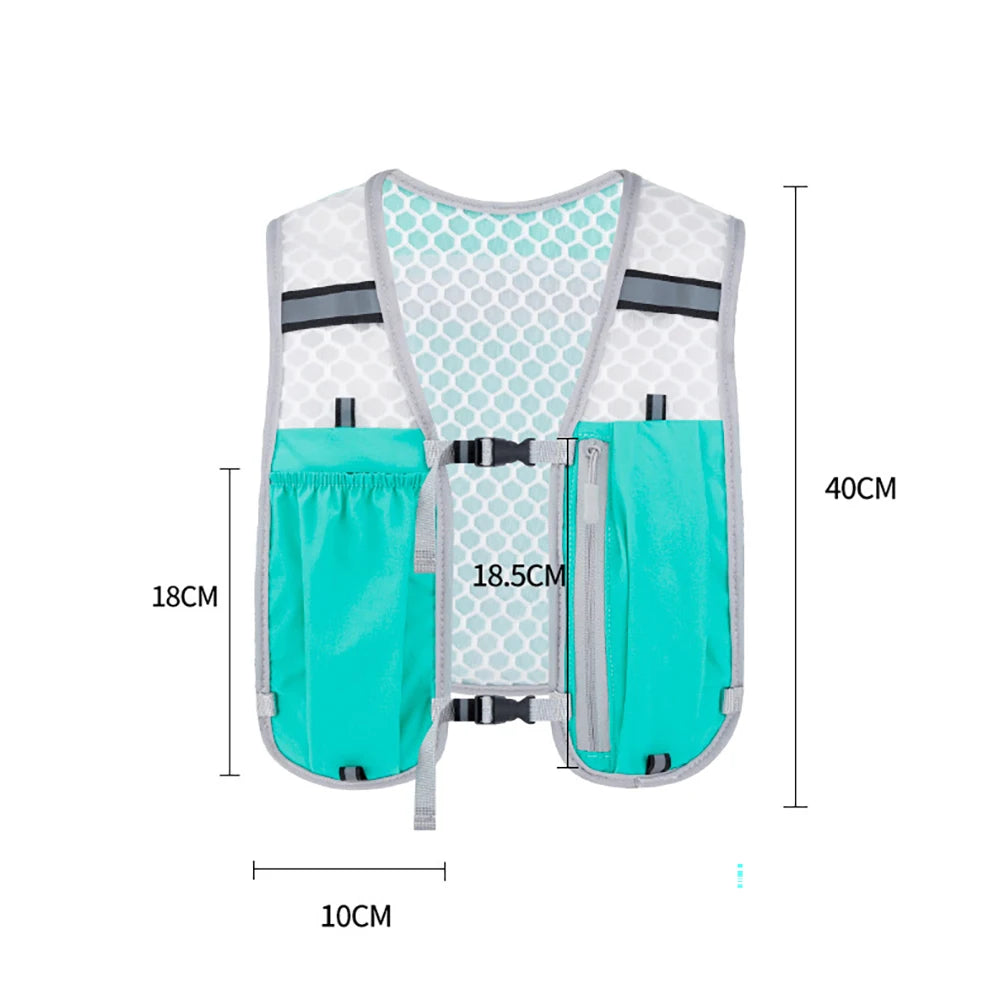 Lekka kamizelka biegowa z bidonem i odblaskami